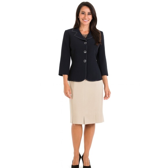 Le Suit Jackets & Blazers - Le Suit Blazer Skirt Suit Set Womens 10P Jacket Skirt Business Office NWT